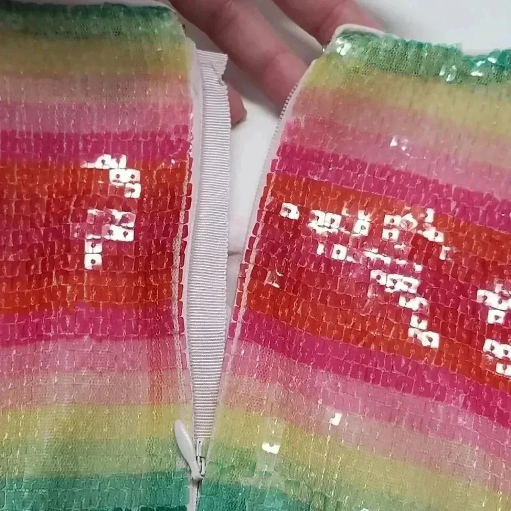 {J. Crew} NWT: Watermelon Stripe Sequin Maxi Dress - Picture 13 of 16